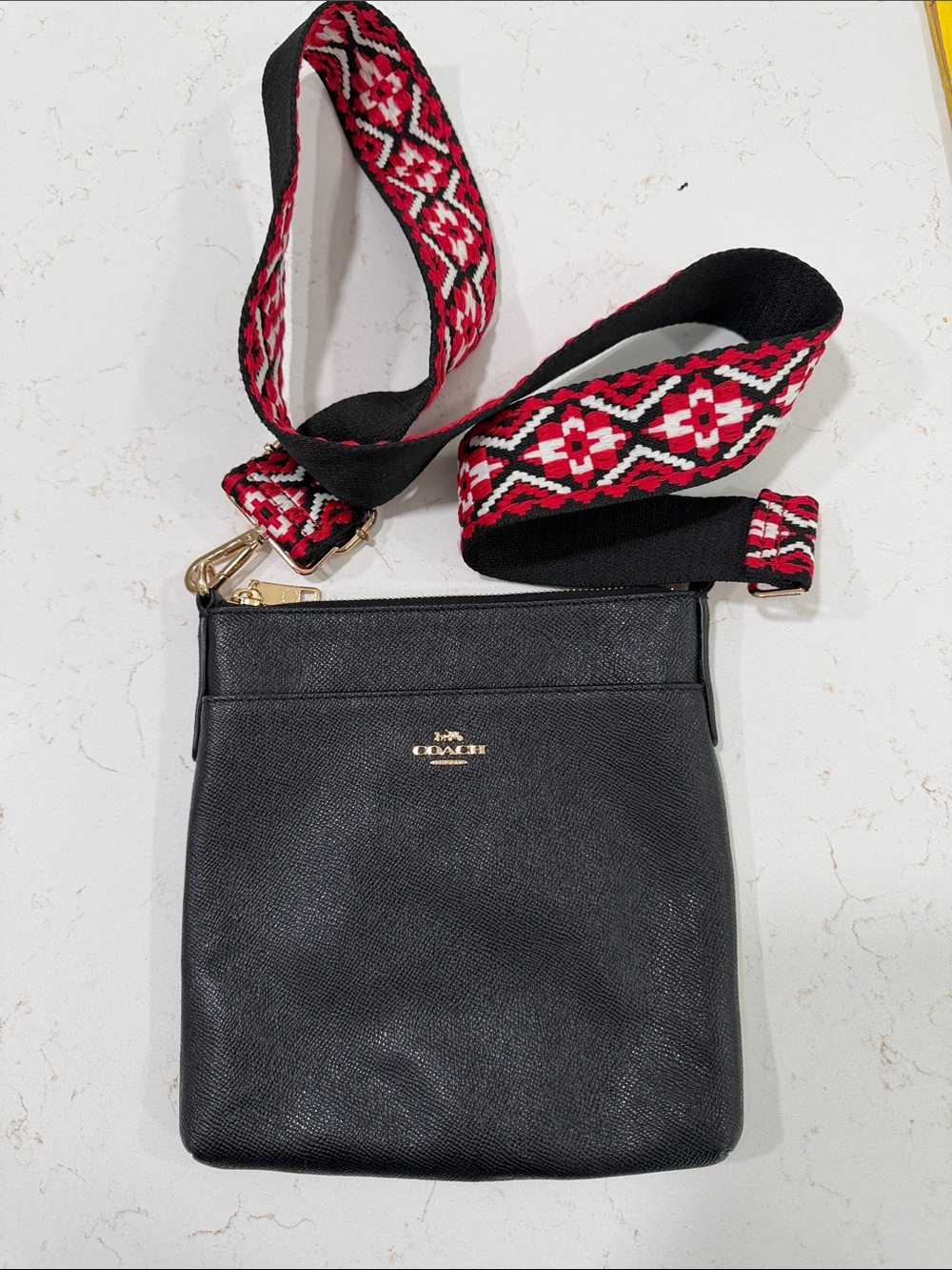 Coach crossbody with replacement guitar strap